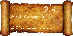 Dukai Alexandra névjegykártya
